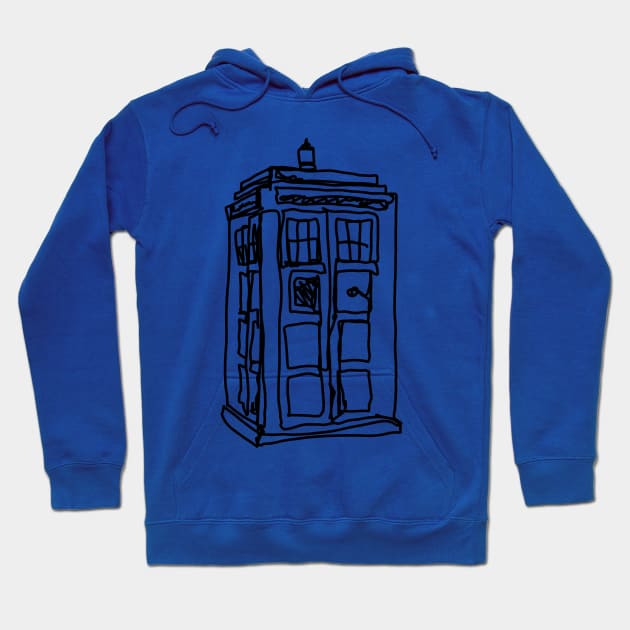 Bad Line Art Tardis Hoodie by CatsandBats